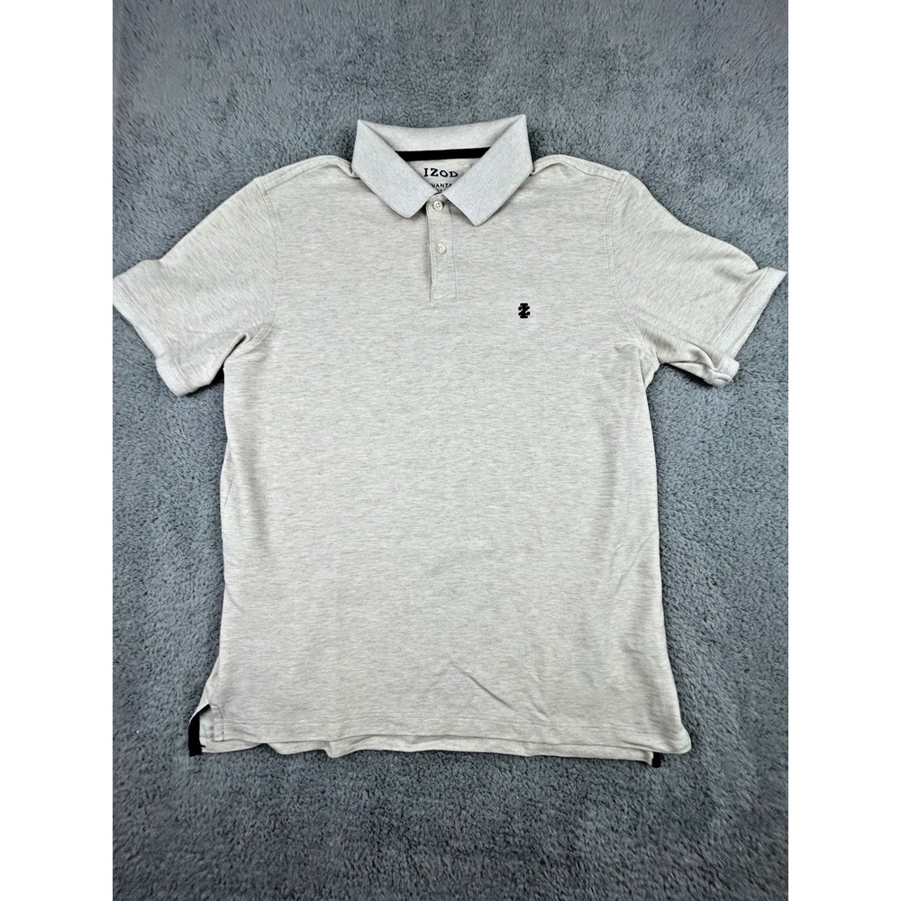 IZOD Advantage Performance Polo Short Sleeve Mens Size Large Light Grey